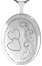 L7074 16 oval locket with 2 hearts