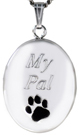 L7082 Paw Pet oval locket