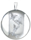 L511 five butterflies round locket