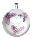 16mm round locket with 3 butterflies