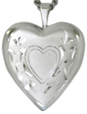 scroll 20mm heart locket