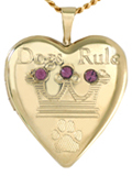 L5079 pet crown heart locket