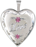 L5147 Love with flowers heart locket