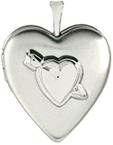 embossed arrow and heart locket