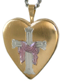 gold robed cross locket