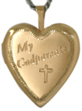 gold godparents locket