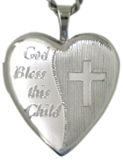 god bless this child heart locket