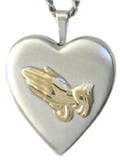 sterling embossed praying hands locket