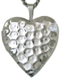 sterling hammered pattern locket