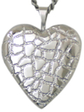 sterling reptile heart locket