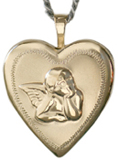 gold embossed angel locket