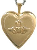 gold claddagh locket