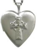 sterling embossed cross locket