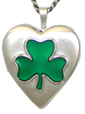 shamrock heart locket