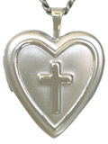 sterling embossed cross locket