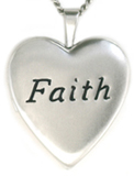 embossed faith locket