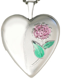 sterling embossed flower locket