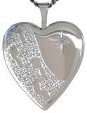 sterling footprints locket with diamond