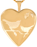 L5130 2 birds 20 heart locket