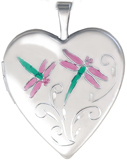 L5139 dragonflies heart locket