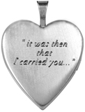 L5163 footprints heart locket back