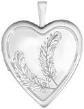 L5184 two feathers heart locket