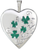L5189 shamrock 20mm heart locket