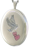 L8027 Bluebird of Happiness oval locket