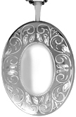 L8044 scroll large oval locket