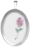L8068 Love with rose oval locket