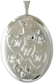 L8121K Mum heart oval locket