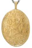 L8010 Floral pattern oval locket
