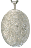 sterling 20 oval floral locket