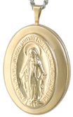 L8013 embossed miraculous oval locket