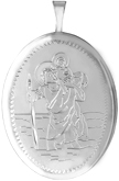 L8059BK St christopher oval locket