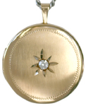 L1009 22 round locket with stone