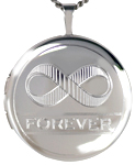 L1057 infinity symbol round locket