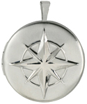 embossed compass locket 22 round