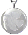 sterling round dove locket