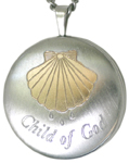 sterling Baptism round locket