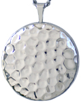 sterling 22mm round hammer pattern locket
