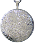 sterling floral pattern round locket
