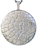 sterling reptile pattern round locket