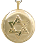 L1019 star of david round locket