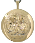 L1023 holy family round locket