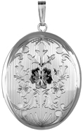 L9038A sterling fancy 25 oval locket