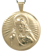 L2005 large round sacred heart locket