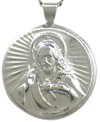 large sterling sacred heart locket