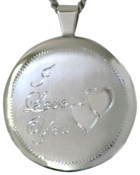 strling 30mm round love you locket