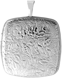 sterling embossed floral pattern pillow locket